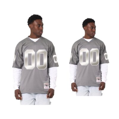 Custom Las Vegas Raiders Charcoal Throwback Metal Works Jersey