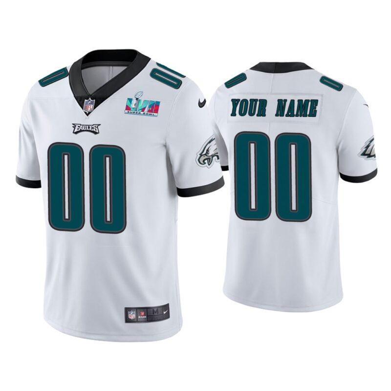 Custom Philadelphia Eagles Super Bowl LVII White Vapor Limited Jersey