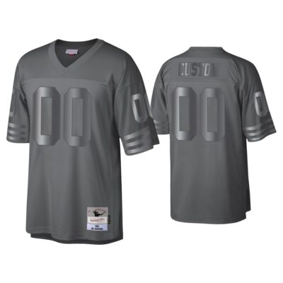 Custom San Francisco 49Ers Charcoal 1990 Throwback Metal Legacy Jersey