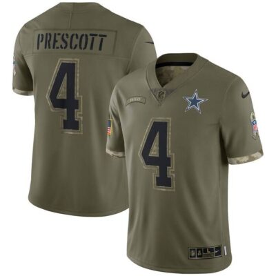 Dak Prescott Dallas Cowboys 2022 Salute To Service Limited Jersey - Olive