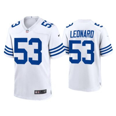 Darius Leonard Indianapolis Colts White 2021 Throwback Game Jersey