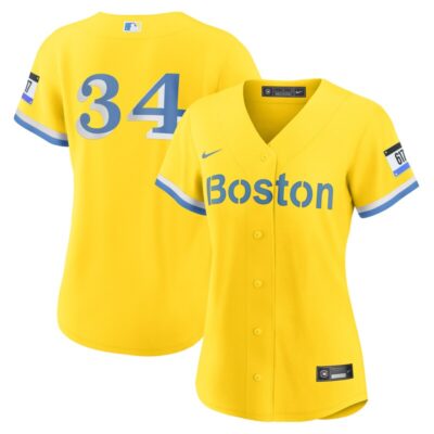 David Ortiz Boston Red Sox Women City Connect Replica Player Jersey - Gold