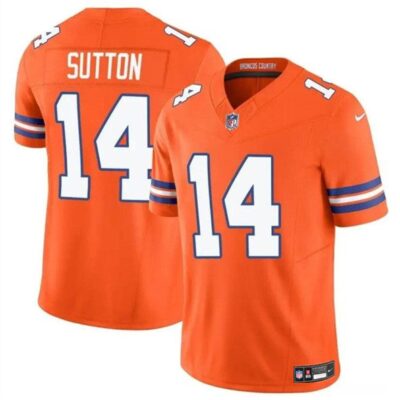 Denver Broncos #14 Courtland Sutton Orange F.U.S.E. Mile High Collection 1977 Throwback Vapor Limited Football Stitched Jersey