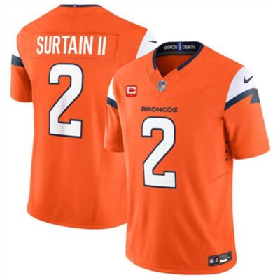 Denver Broncos #2 Pat Surtain II Orange 2024 F.U.S.E. With 1-Star C Patch Vapor Limited Football Stitched Jersey