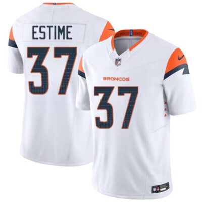 Denver Broncos #37 Audric Estime White 2024 F.U.S.E. Vapor Limited Football Stitched Jersey