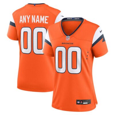 Denver Broncos Women's Custom Game Jersey - Orange