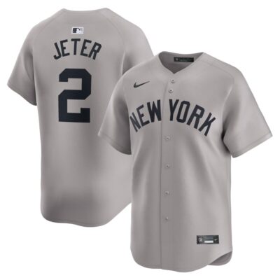 Derek Jeter New York Yankees Away Limited Player Jersey - Gray