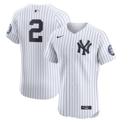 Derek Jeter New York Yankees Home Elite Jersey - White