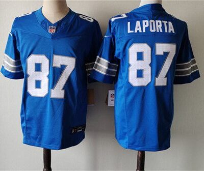 Detroit Lions #87 Sam LaPorta Blue 2024 F.U.S.E. Vapor Limited Football Stitched Jersey