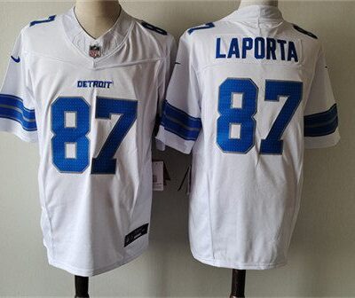 Detroit Lions #87 Sam LaPorta White 2024 F.U.S.E. Vapor Limited Football Stitched Jersey