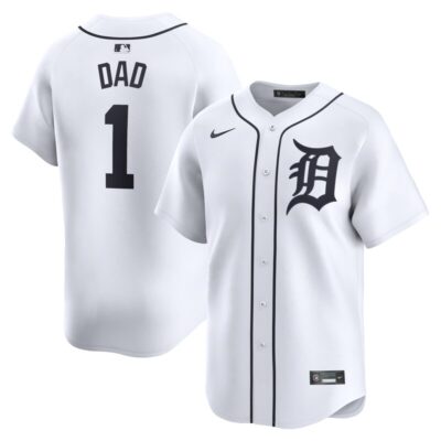 Detroit Tigers #1 Dad Home Limited Jersey - White