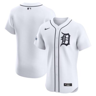 Detroit Tigers Home Elite Patch Jersey - White