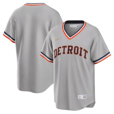 Detroit Tigers Road Cooperstown Collection Team Jersey - Gray