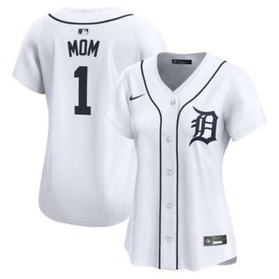 Detroit Tigers Women #1 Mom Home Limited Jersey - White