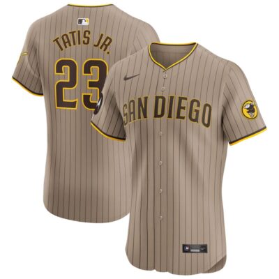 Fernando Tatis Jr. San Diego Padres Alternate Elite Sponsor Patch Player Jersey - Tan