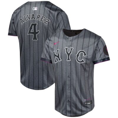 Francisco Alvarez New York Mets Youth 2024 City Connect Limited Player Jersey - Graphite