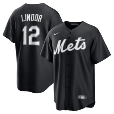 Francisco Lindor New York Mets Replica Player Jersey - Black