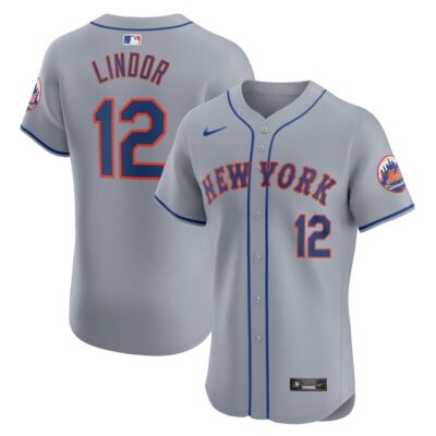 Francisco Lindor New York Mets Road Elite Player Jersey - Gray