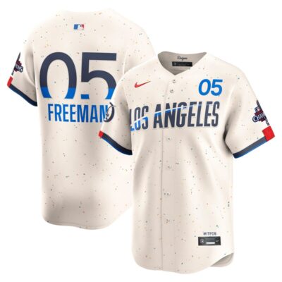 Freddie Freeman Los Angeles Dodgers 2024 World Series Champions City Connect Limited Player Jersey - Cream