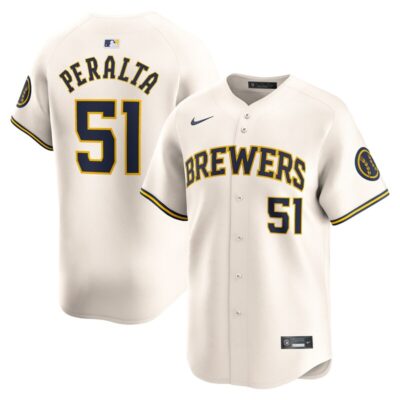 Freddy Peralta Milwaukee Brewers Home Limited Player Jersey - Cream