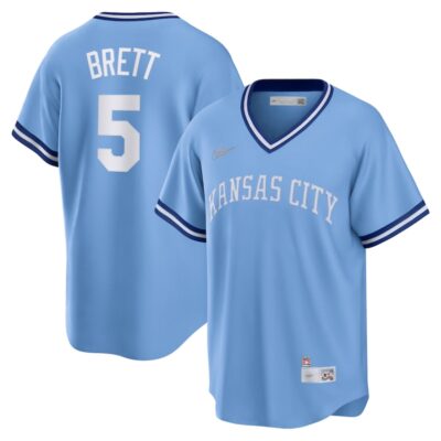 George Brett Kansas City Royals Road Cooperstown Collection Player Jersey - Light Blue