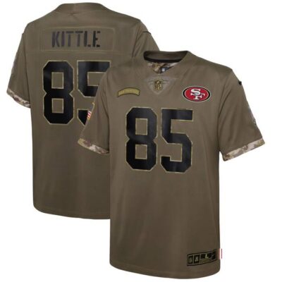 George Kittle San Francisco 49ers Youth 2022 Salute To Service Player Limited Jersey - Olive