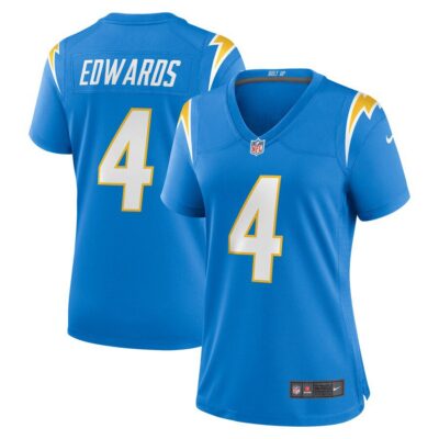 Gus Edwards Los Angeles Chargers Women's Game Jersey - Powder Blue