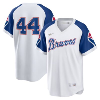 Hank Aaron Atlanta Braves Home Cooperstown Collection Player Jersey - White