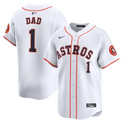 Houston Astros #1 Dad Home Limited Jersey - White