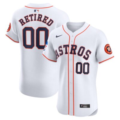 Houston Astros Home Elite Pick-A-Player Retired Roster Patch Jersey - White