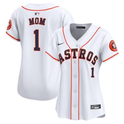 Houston Astros Women #1 Mom Home Limited Jersey - White