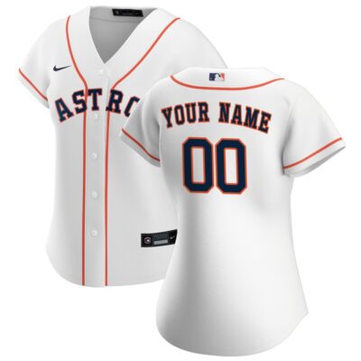 Houston Astros Women Home Replica Custom Jersey - White