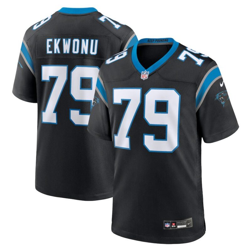 Ikem Ekwonu Carolina Panthers Game Jersey - Black