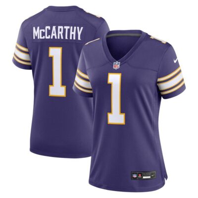 J.J. McCarthy Minnesota Vikings Women's 2nd Alternate 2024 NFL Draft First Round Pick Player Game Jersey - Purple