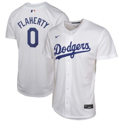 Jack Flaherty Los Angeles Dodgers Youth Home Player Game Jersey - White