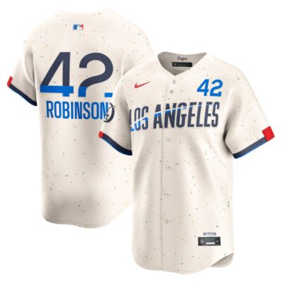 Jackie Robinson Los Angeles Dodgers 2024 City Connect Limited Player Jersey - Cream