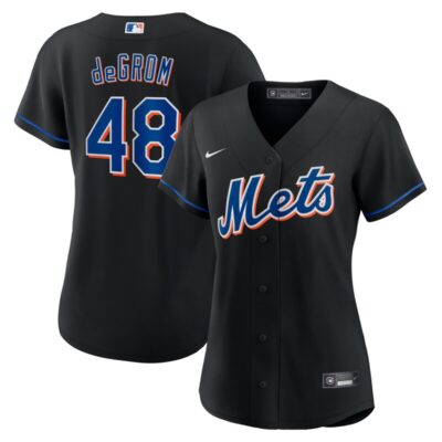 Jacob deGrom New York Mets Women 2022 Alternate Replica Player Jersey - Black