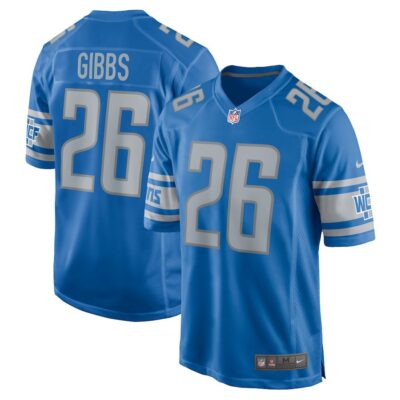 Jahmyr Gibbs Detroit Lions 2023 NFL Draft First Round Pick Game Jersey - Blue
