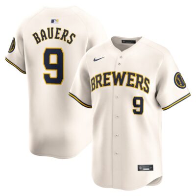 Jake Bauers Milwaukee Brewers Home Limited Player Jersey - Cream