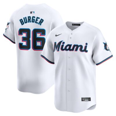 Jake Burger Miami Marlins Home Limited Player Jersey - White