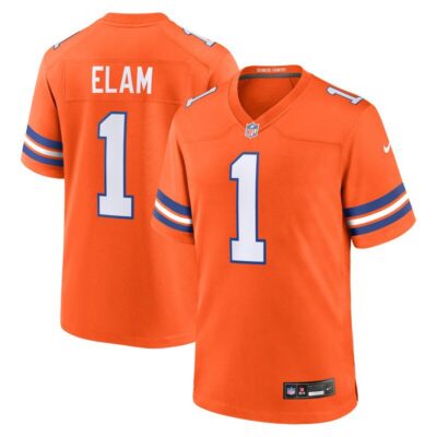 Jason Elam Denver Broncos Mile High Collection 1977 Throwback Retired Player Game Jersey - Orange