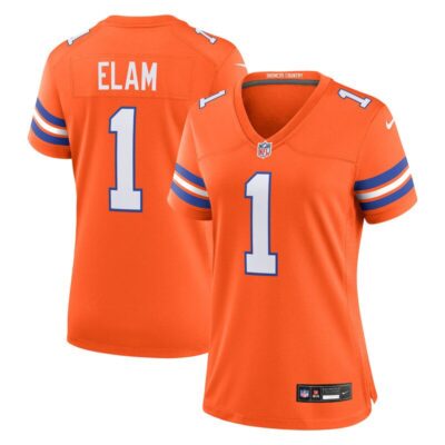 Jason Elam Denver Broncos Women's Mile High Collection 1977 Throwback Retired Player Game Jersey - Orange