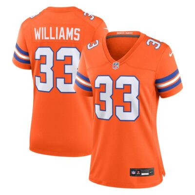 Javonte Williams Denver Broncos Women's Mile High Collection 1977 Throwback Player Game Jersey - Orange