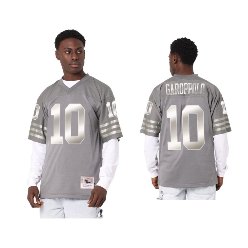 Jimmy Garoppolo San Francisco 49Ers Charcoal Throwback Metal Works Jersey