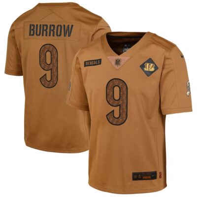 Joe Burrow Cincinnati Bengals Youth 2023 Salute To Service Limited Jersey - Brown