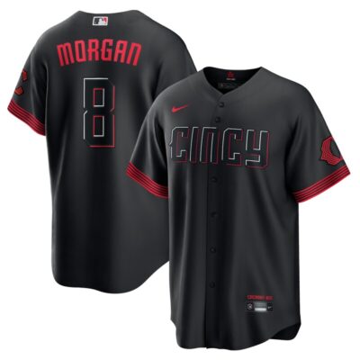 Joe Morgan Cincinnati Reds City Connect Replica Player Jersey - Black