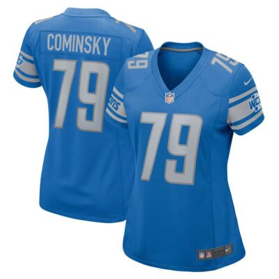 John Cominsky Detroit Lions Women's Player Game Jersey - Blue