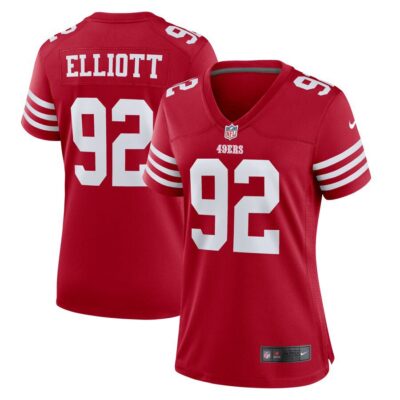 Jordan Elliott San Francisco 49ers Women's Team Game Jersey - Scarlet