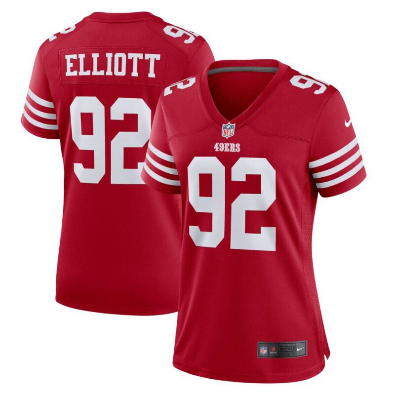 Jordan Elliott San Francisco 49ers Women's Team Game Jersey - Scarlet