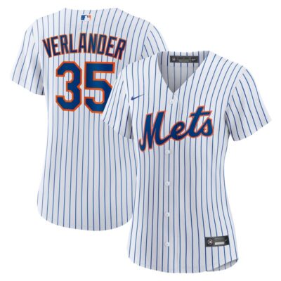 Justin Verlander New York Mets Women Home Replica Player Jersey - White/Royal